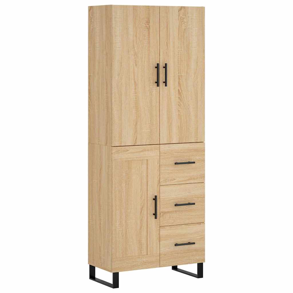 Highboard sonoma eik 69,5x34x180 cm konstruert tre
