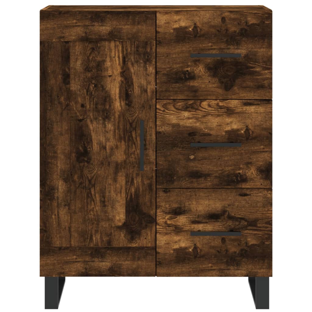 Highboard røkt eik 69,5x34x180 cm konstruert tre