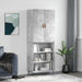 Highboard betonggrå 69,5x34x180 cm konstruert tre