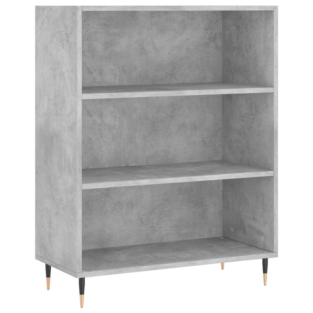 Highboard betonggrå 69,5x34x180 cm konstruert tre