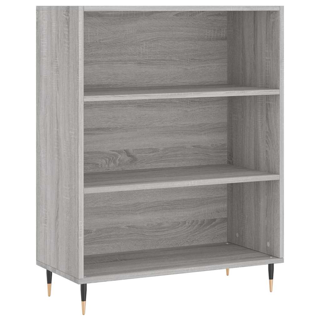 Highboard grå sonoma 69,5x34x180 cm konstruert tre