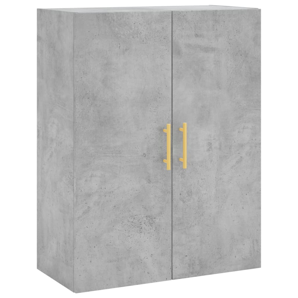 Highboard betonggrå 69,5x34x180 cm konstruert tre