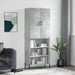 Highboard betonggrå 69,5x34x180 cm konstruert tre