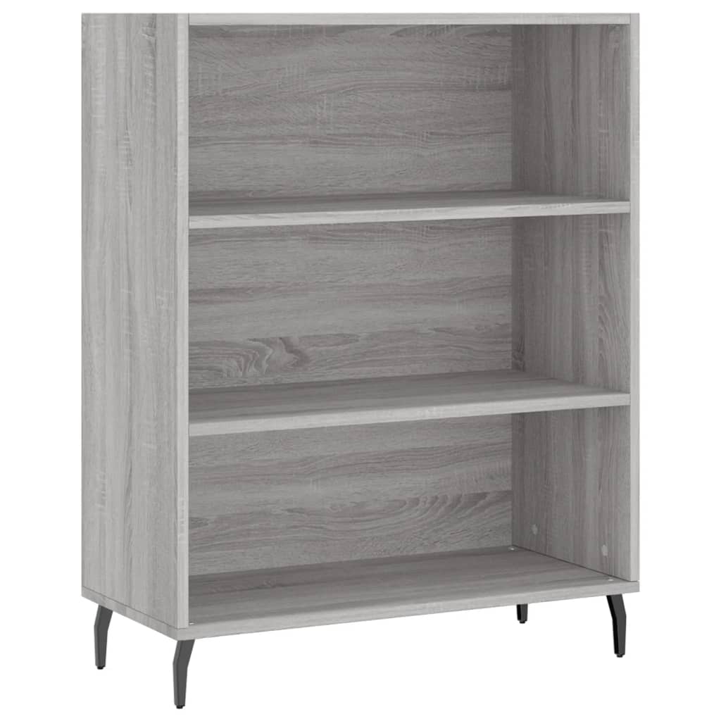 Highboard grå sonoma 69,5x34x180 cm konstruert tre