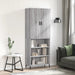 Highboard grå sonoma 69,5x34x180 cm konstruert tre