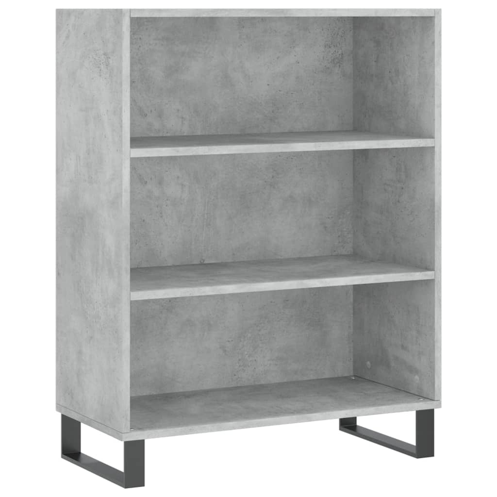 Highboard betonggrå 69,5x34x180 cm konstruert tre