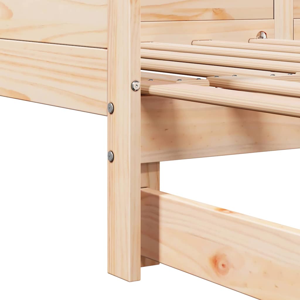 Uttrekkbar Dagbed Brun 203,5 x 184 x 56,5 cm Massiv furu