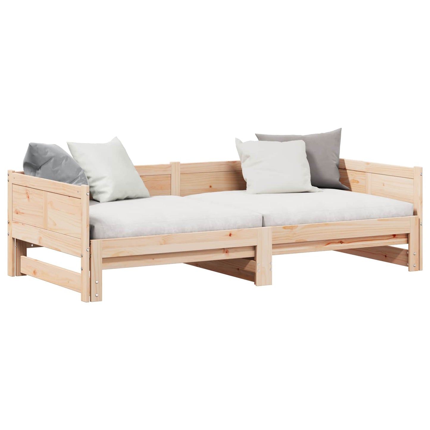 Uttrekkbar Dagbed Brun 203,5 x 184 x 56,5 cm Massiv furu