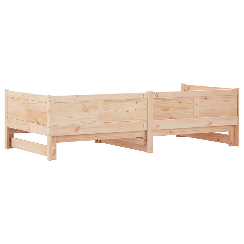 Uttrekkbar Dagbed Brun 203,5 x 184 x 56,5 cm Massiv furu