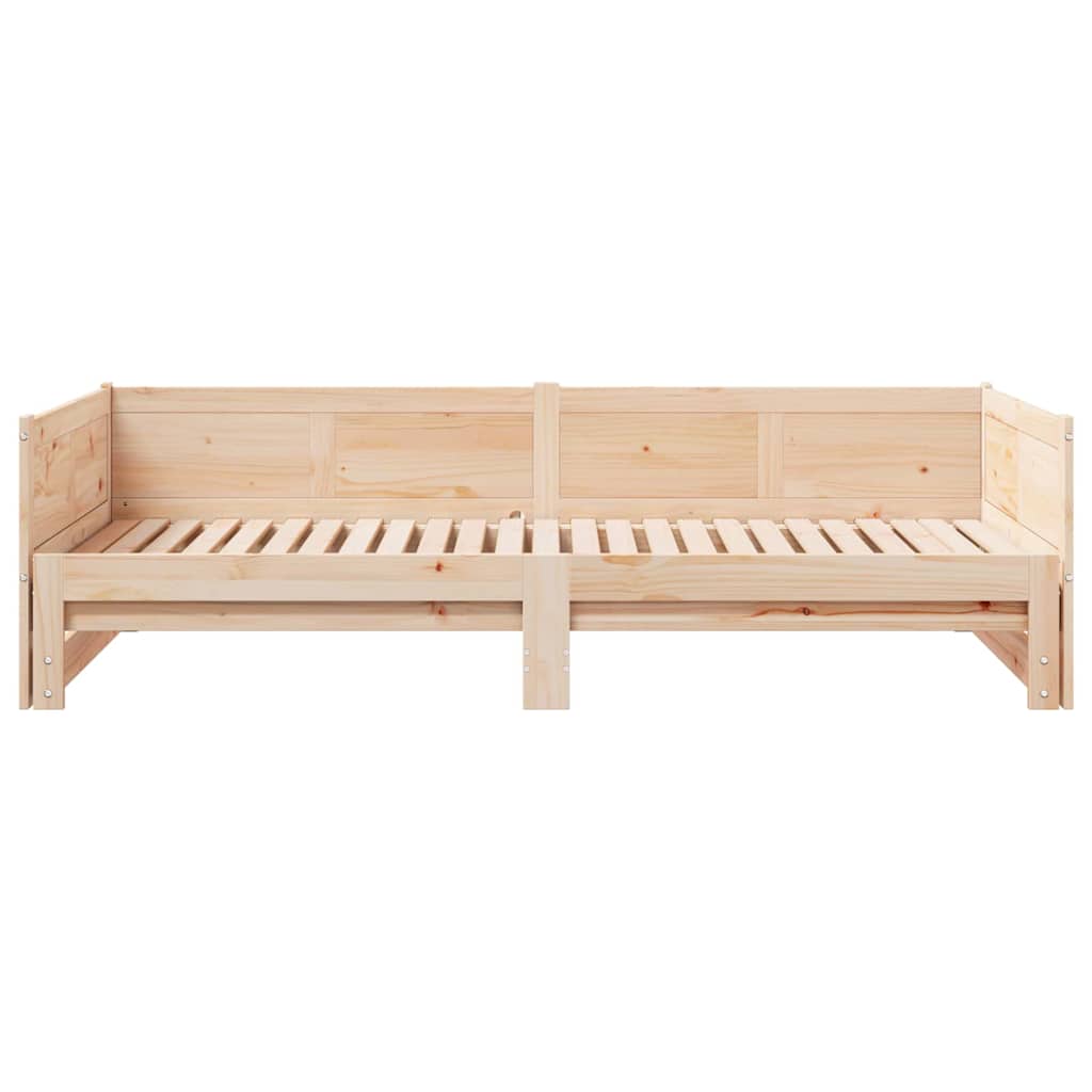 Uttrekkbar Dagbed Brun 203,5 x 184 x 56,5 cm Massiv furu