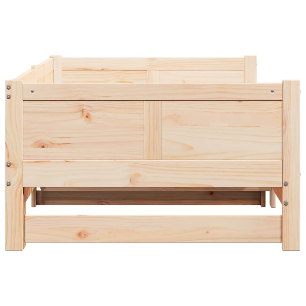 Uttrekkbar Dagbed Brun 203,5 x 184 x 56,5 cm Massiv furu