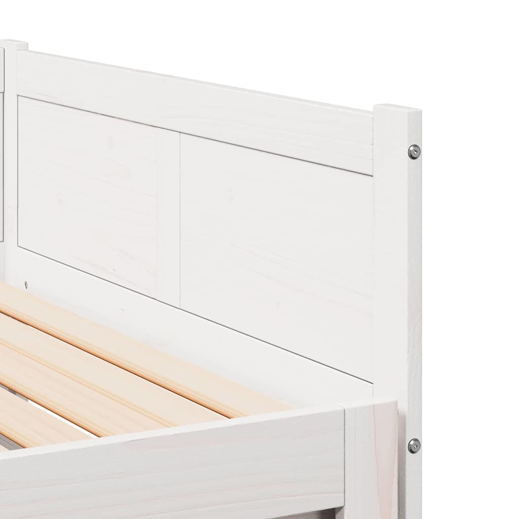 Uttrekkbar Dagbed Hvit 203,5 x 184 x 56,5 cm Massiv furu