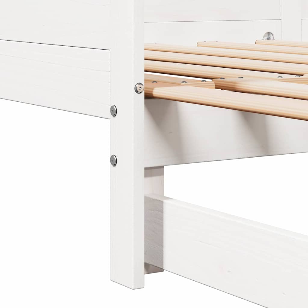 Uttrekkbar Dagbed Hvit 203,5 x 184 x 56,5 cm Massiv furu