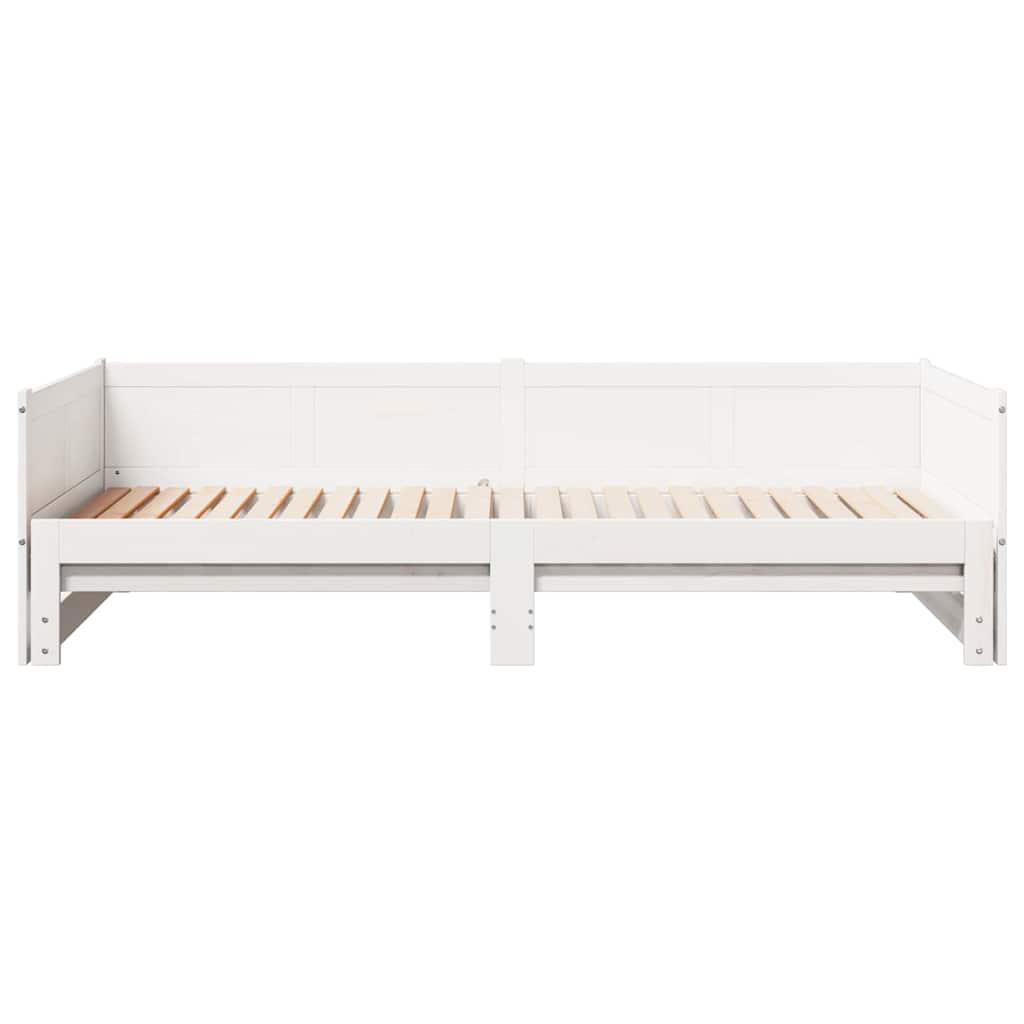 Uttrekkbar Dagbed Hvit 203,5 x 184 x 56,5 cm Massiv furu
