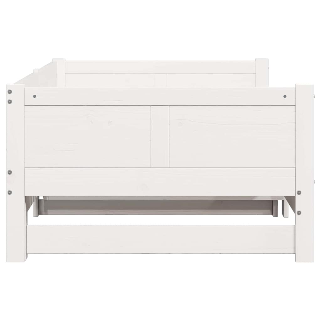 Uttrekkbar Dagbed Hvit 203,5 x 184 x 56,5 cm Massiv furu