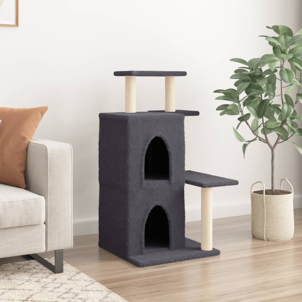 Kattetre med klorestolper i sisal mørkegrå 97 cm