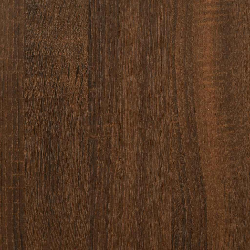 Bokhylle 4 etasjer brun eik 76x32x123 cm konstruert tre