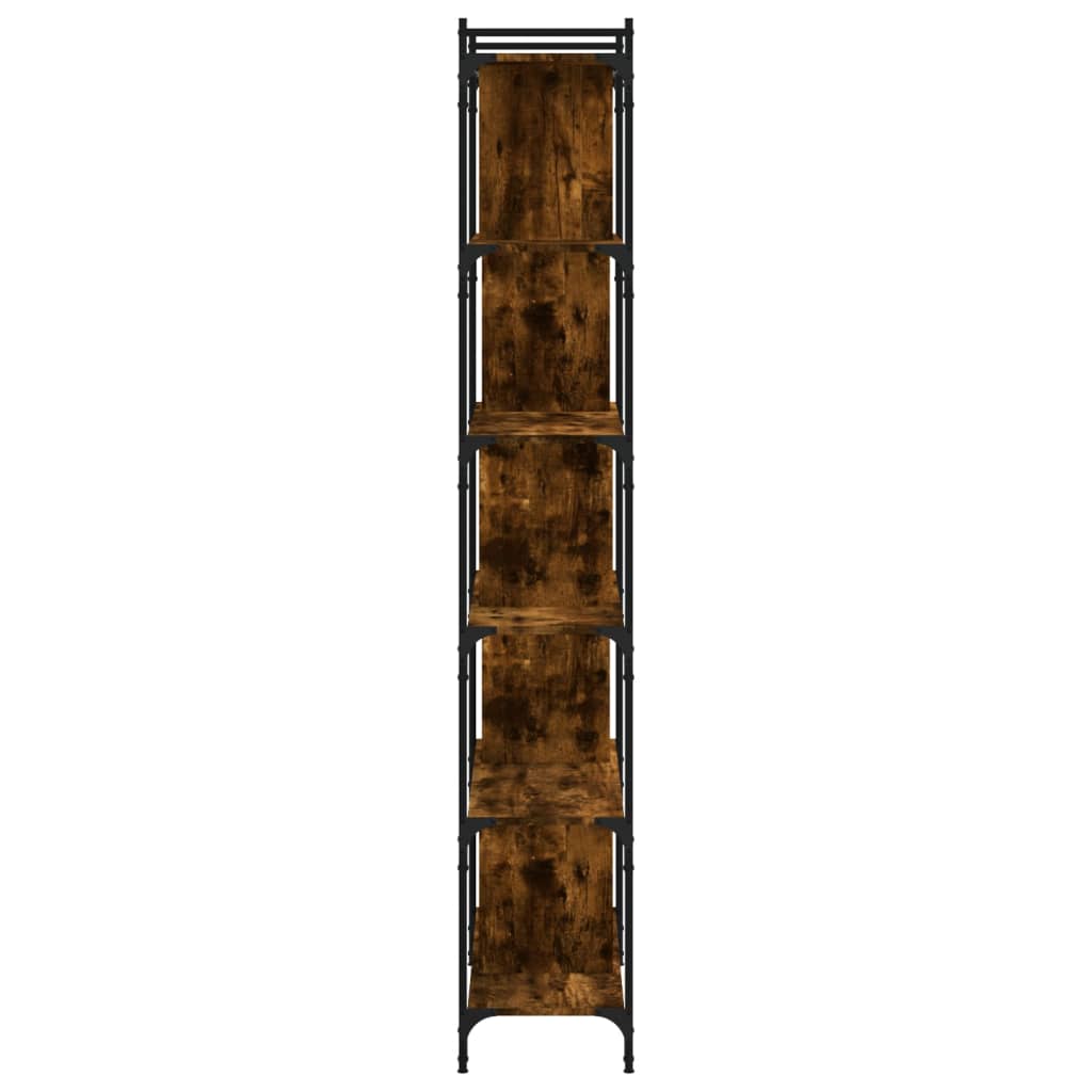 Bokhylle 6 etasjer røkt eik 76x32x192 cm konstruert tre