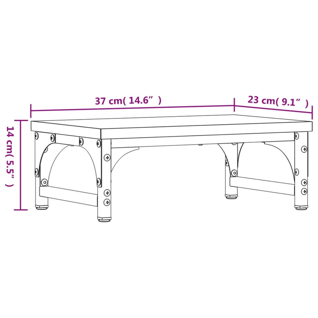 Skjermstativ sonoma eik 37x23x14 cm konstruert tre