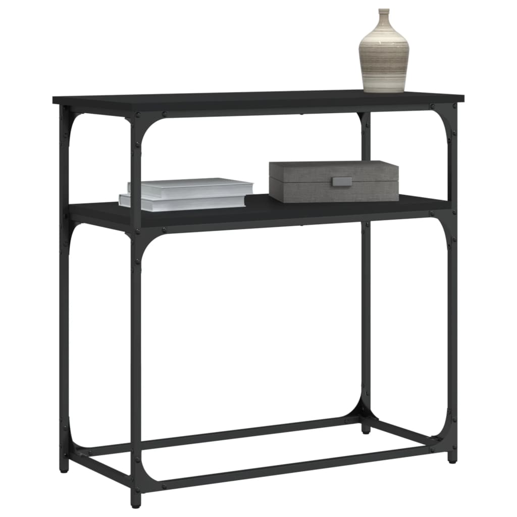 Konsollbord svart 75x35,5x75 cm konstruert tre