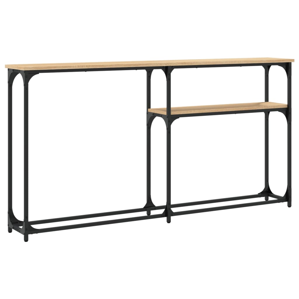 Konsollbord sonoma eik 145x22,5x75 cm konstruert tre