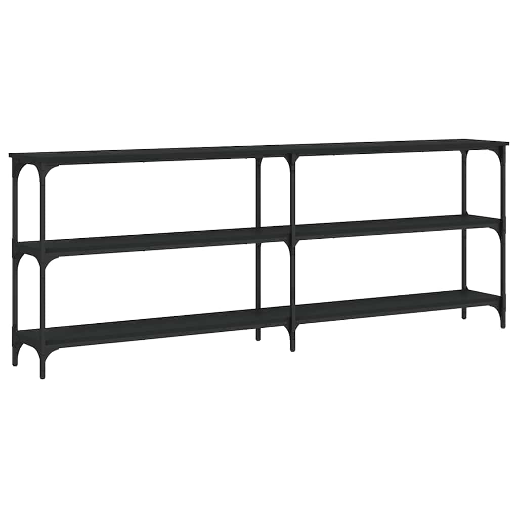 Konsollbord svart 200x29x75 cm konstruert tre