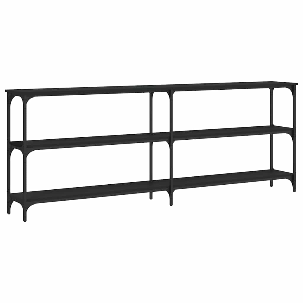 Konsollbord svart 200x29x75 cm konstruert tre