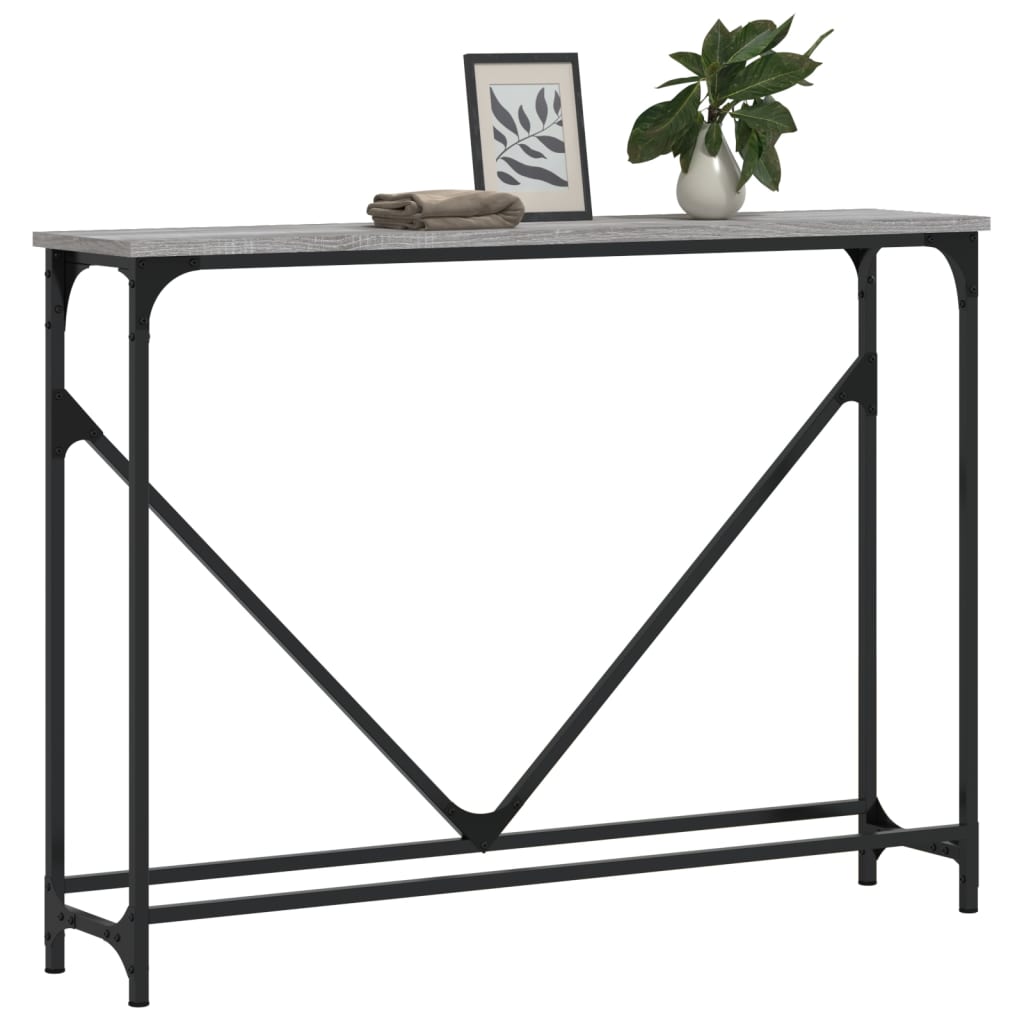 Konsollbord grå sonoma 102x22,5x75 cm konstruert tre