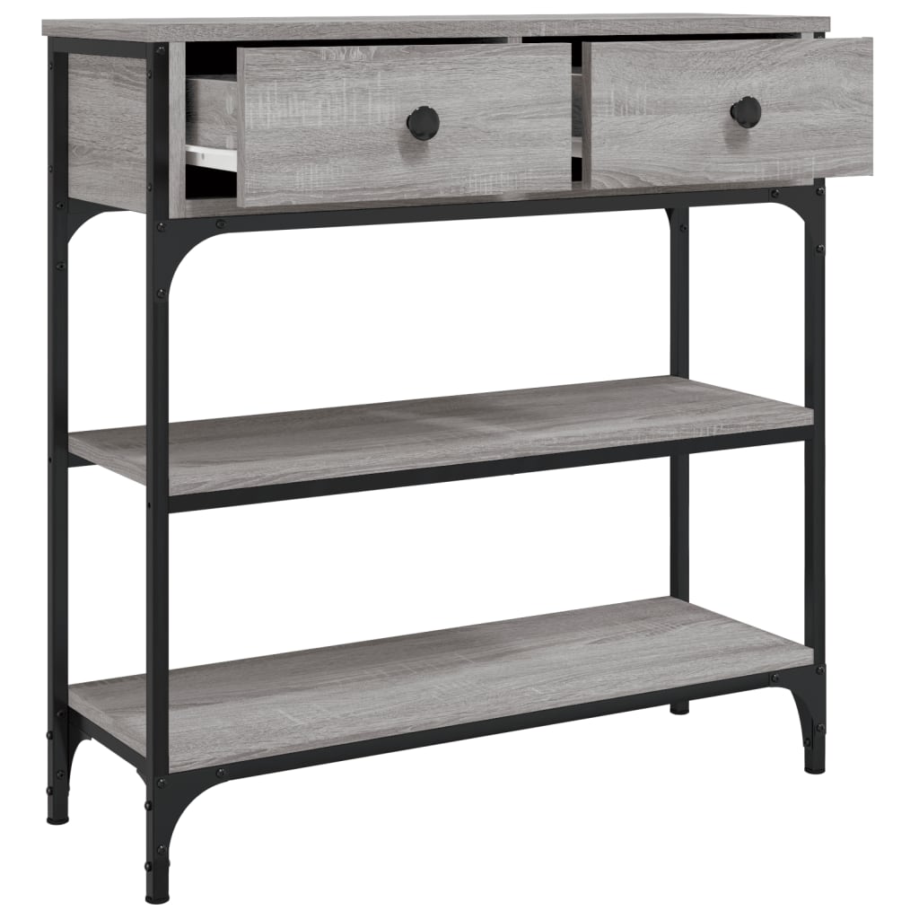 Konsollbord grå sonoma 72,5x25x75 cm konstruert tre