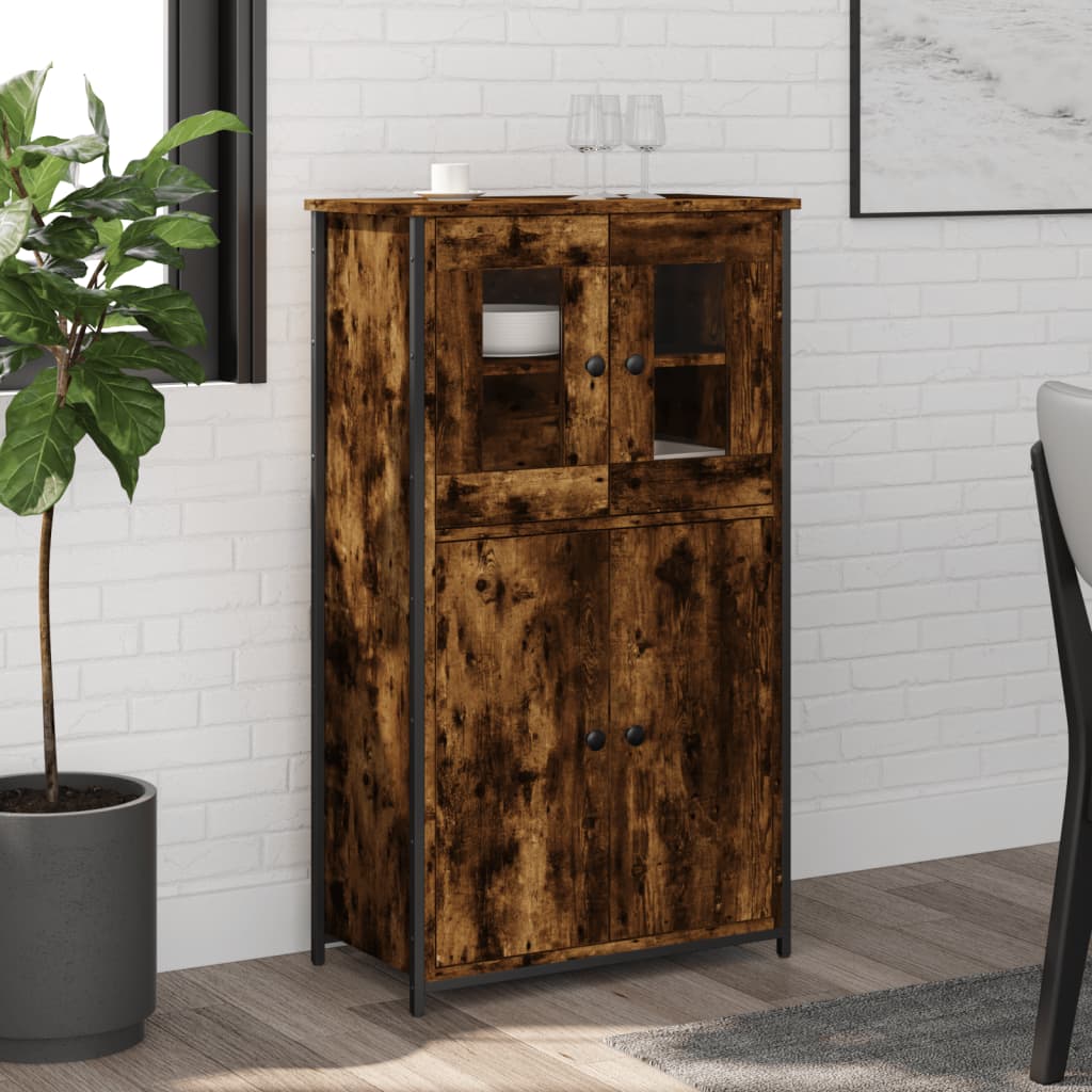 Highboard røkt eik 62x32x106,5 cm konstruert tre