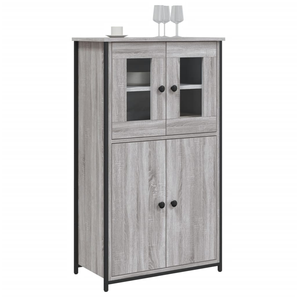 Highboard grå sonoma 62x32x106,5 cm konstruert tre