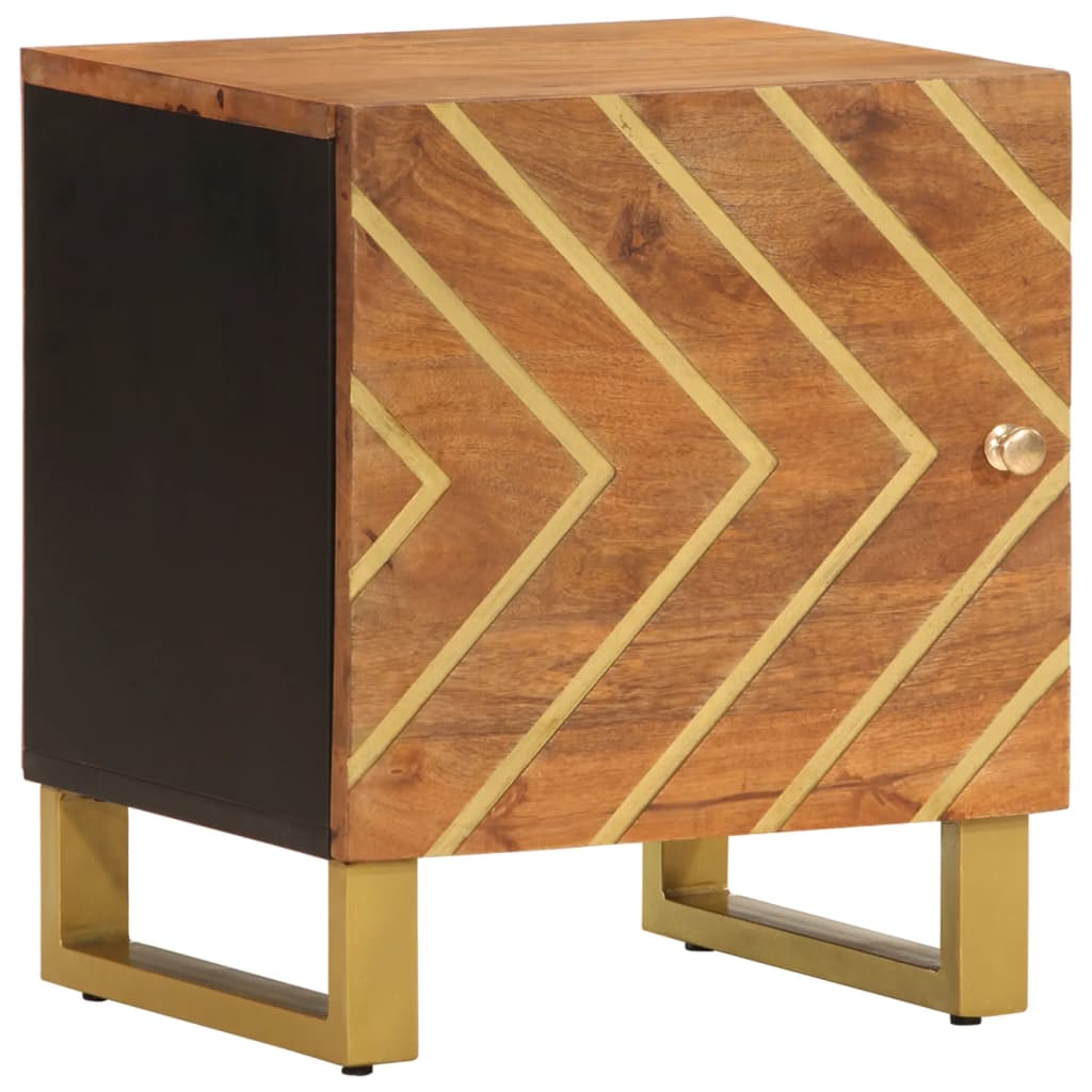 Nattbord 2 stk brun og svart heltre mango