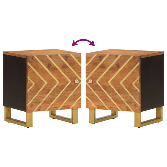 Nattbord 2 stk brun og svart heltre mango