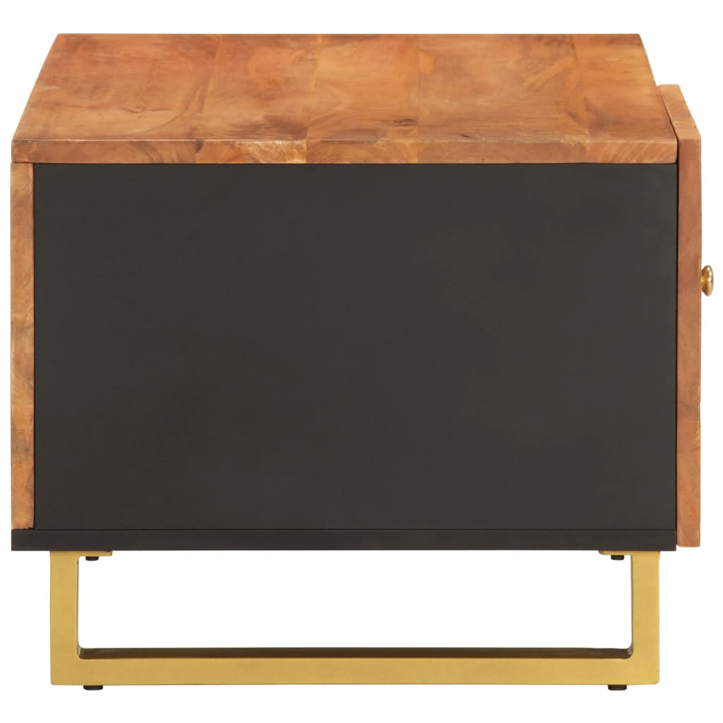 Salongbord brun og svart 80x50x40 cm heltre furu