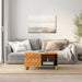 Salongbord brun og svart 80x50x40 cm heltre furu