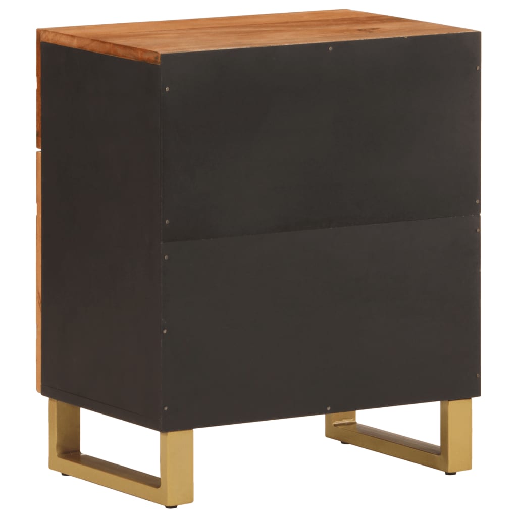 Nattbord brun og svart 50x33x60 cm heltre mango