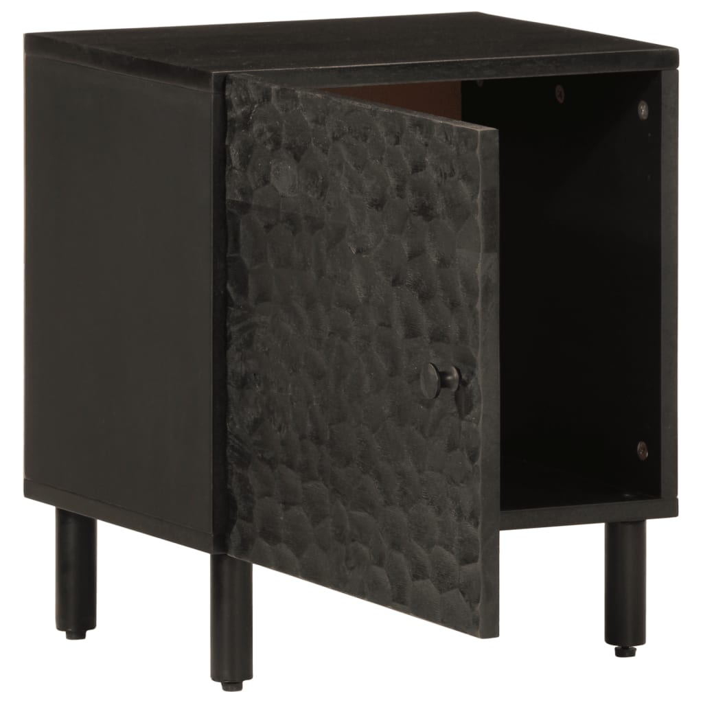Nattbord 2 stk svart 40x33x46 cm heltre mango