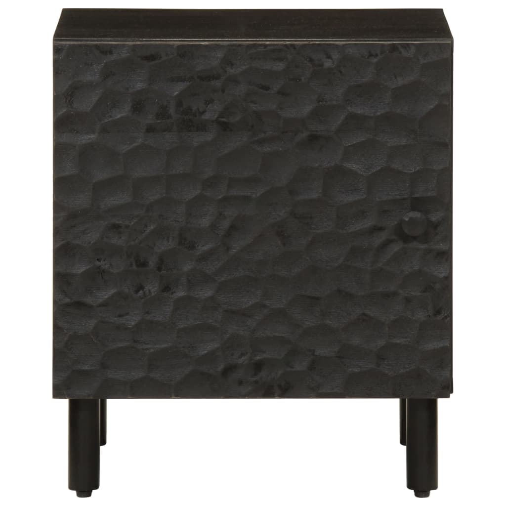Nattbord 2 stk svart 40x33x46 cm heltre mango