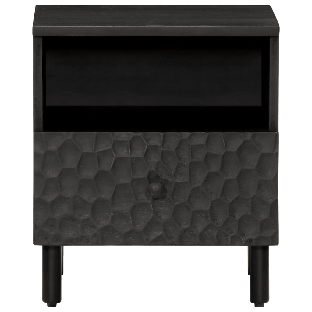Nattbord 2 stk svart 40x33x46 cm heltre mango