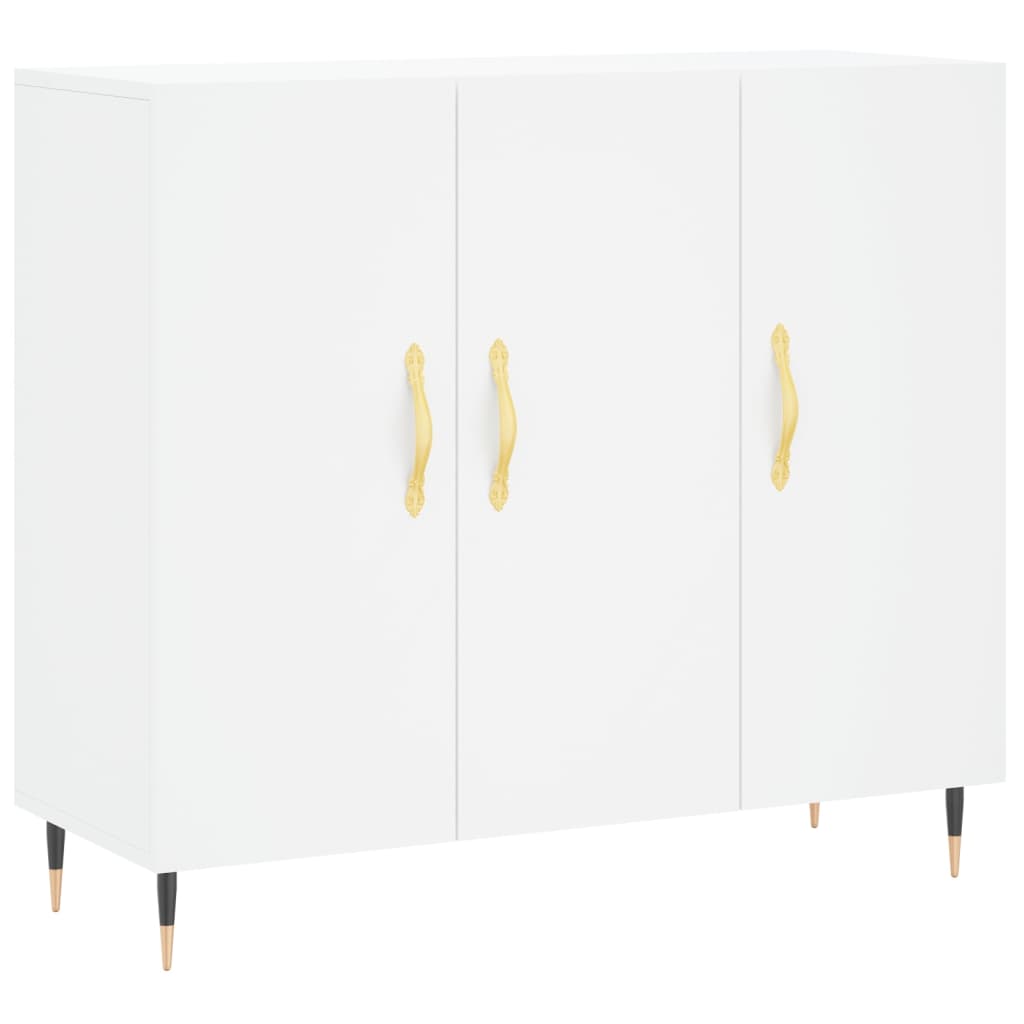 Skjenk hvit 90x34x80 cm konstruert tre