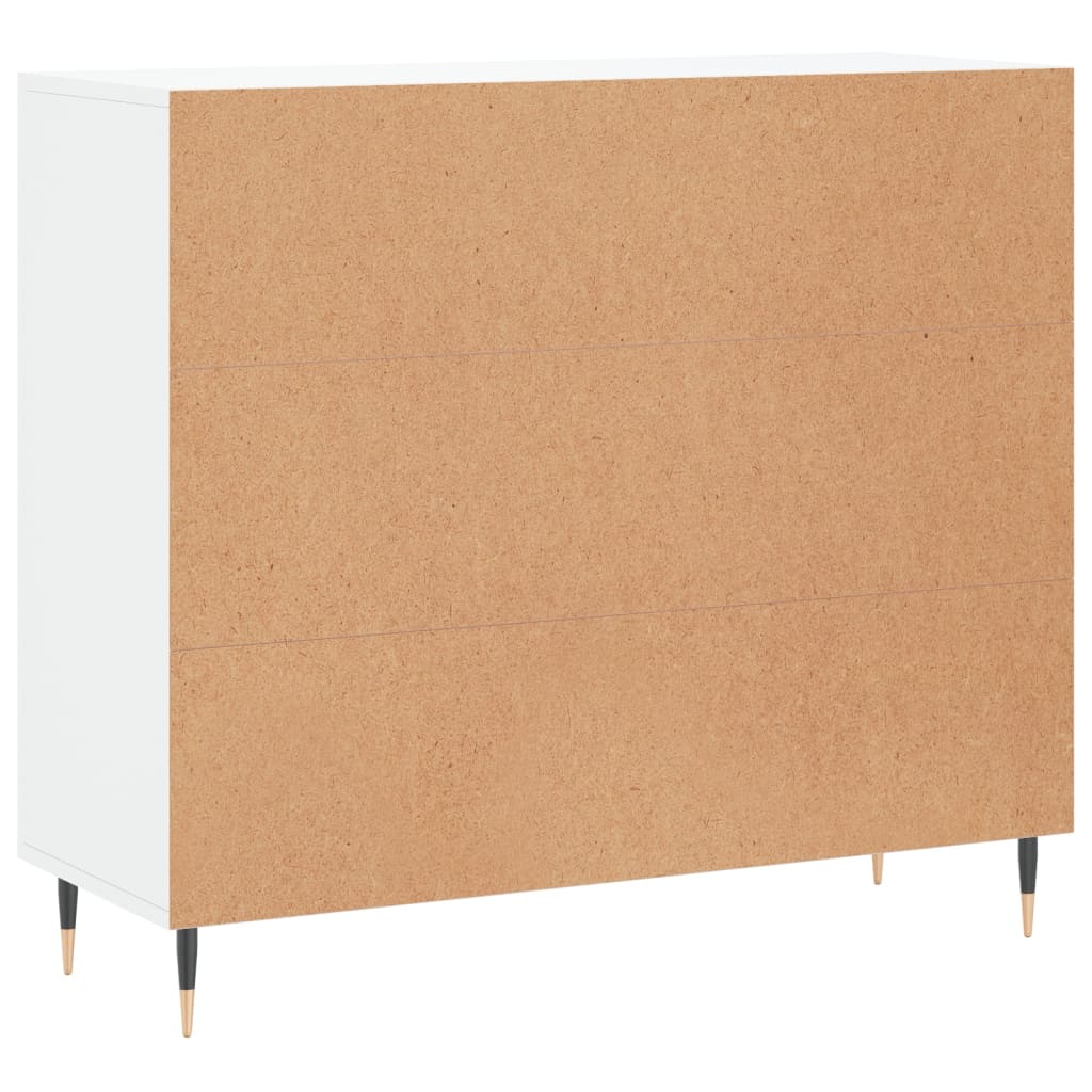 Skjenk hvit 90x34x80 cm konstruert tre