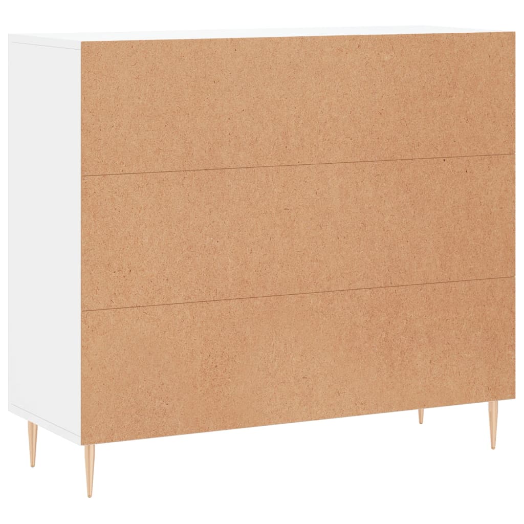 Skjenk hvit 90x34x80 cm konstruert tre
