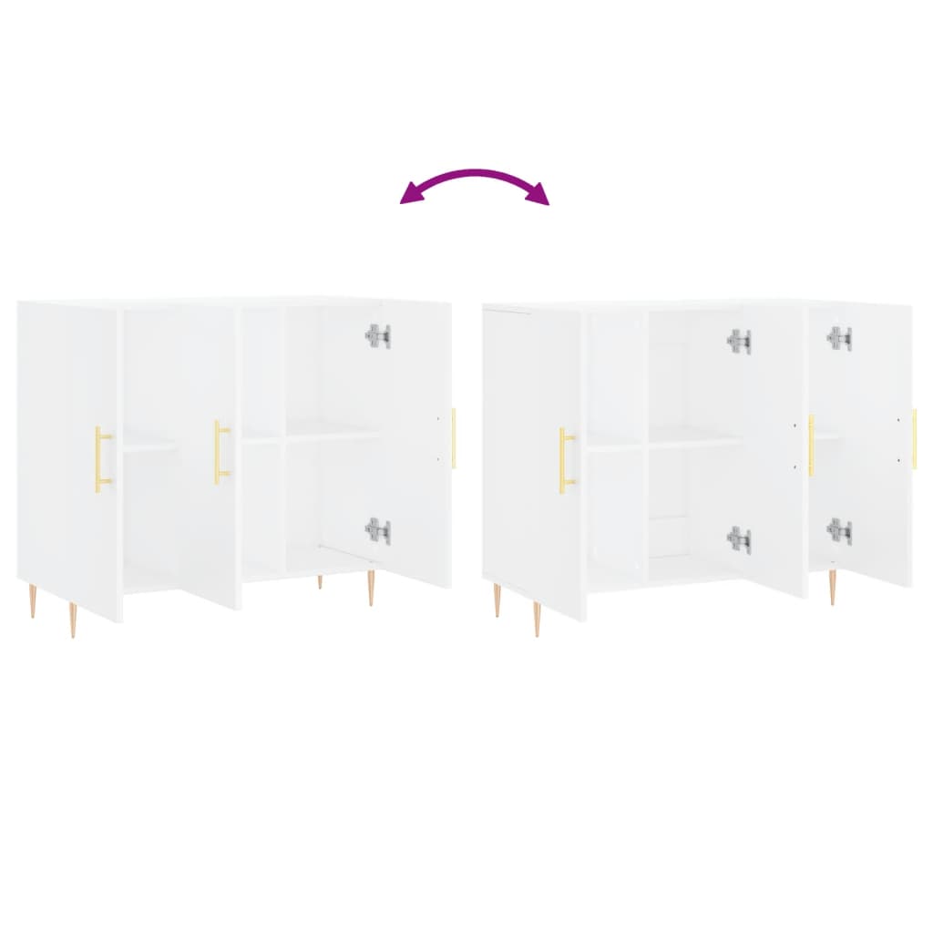 Skjenk hvit 90x34x80 cm konstruert tre