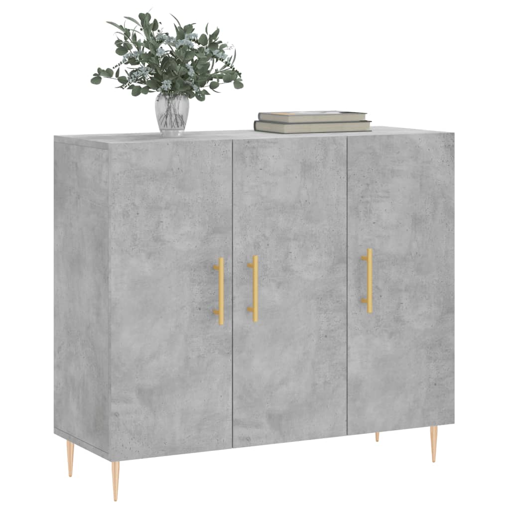 Skjenk betonggrå 90x34x80 cm konstruert tre