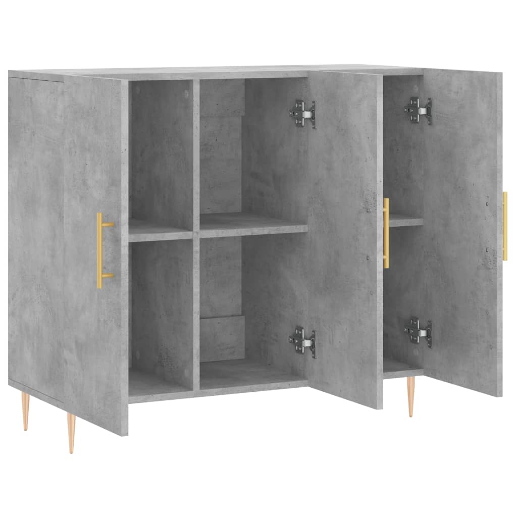 Skjenk betonggrå 90x34x80 cm konstruert tre