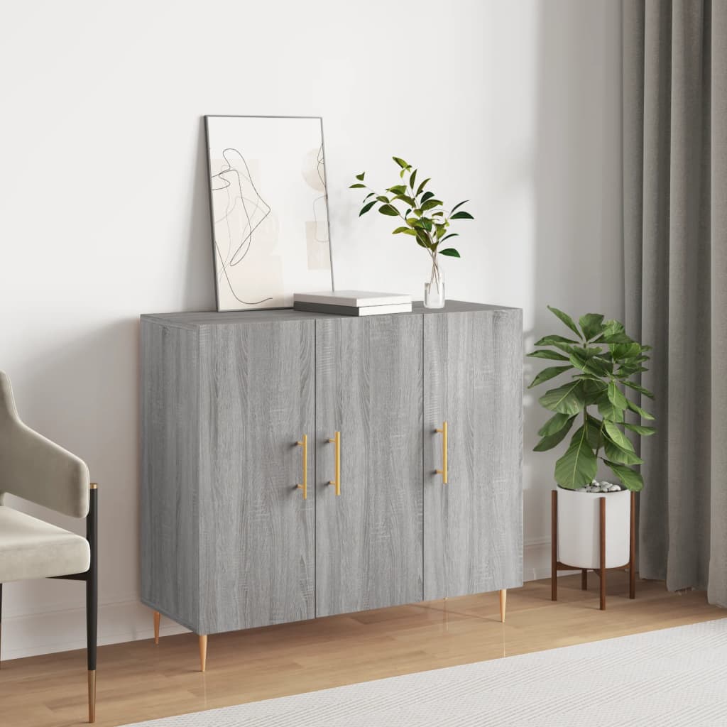Skjenk grå sonoma 90x34x80 cm konstruert tre