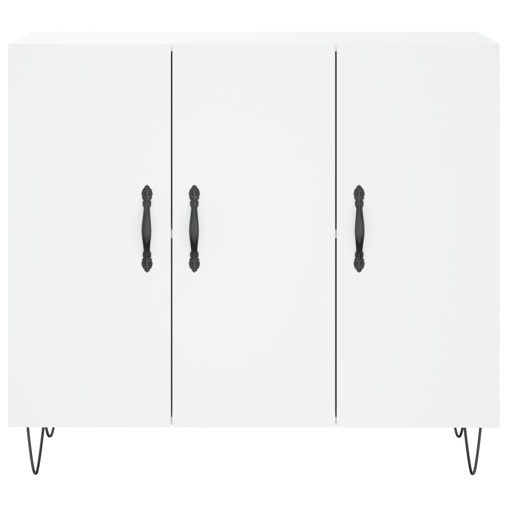 Skjenk hvit 90x34x80 cm konstruert tre