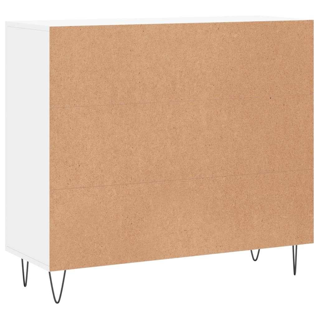 Skjenk hvit 90x34x80 cm konstruert tre