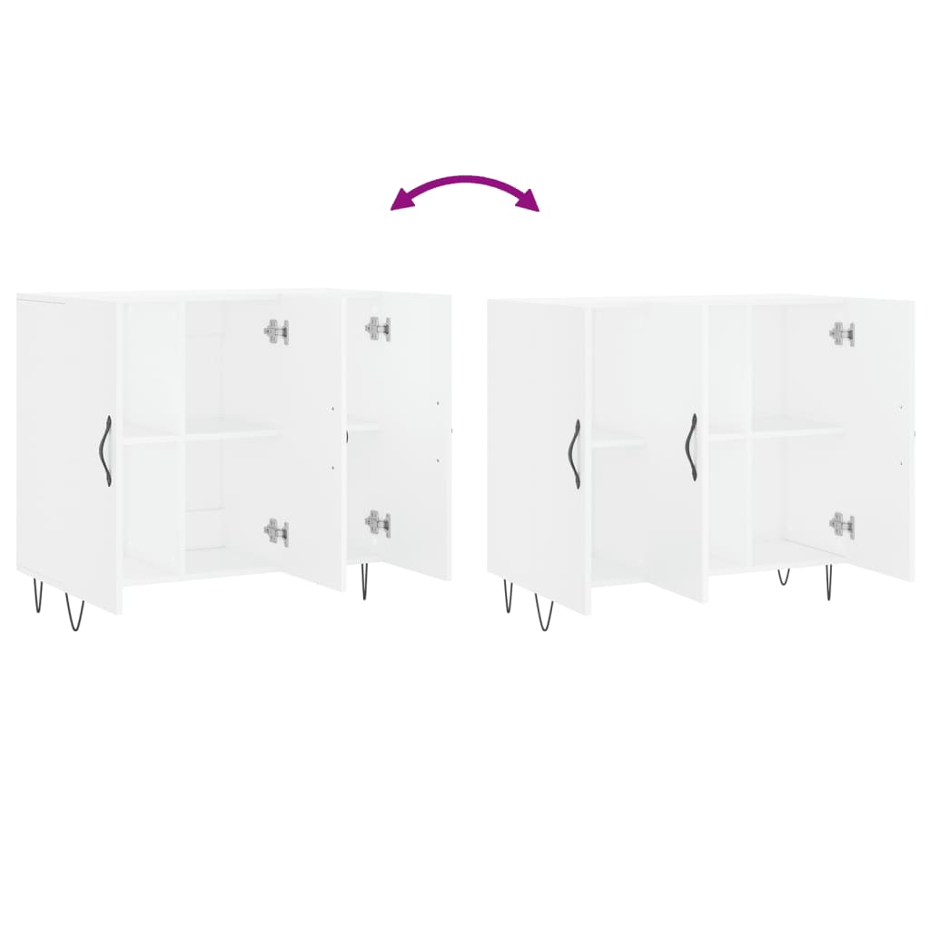 Skjenk hvit 90x34x80 cm konstruert tre