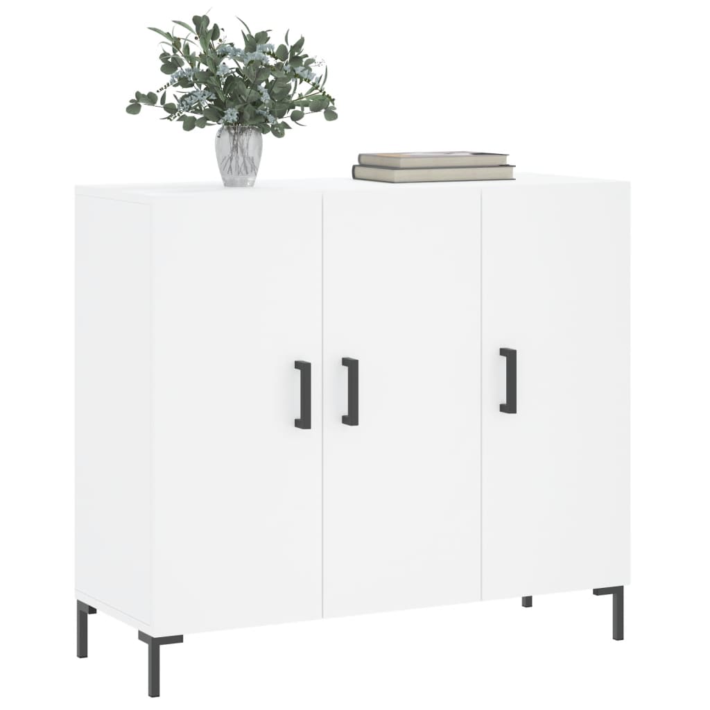 Skjenk hvit 90x34x80 cm konstruert tre
